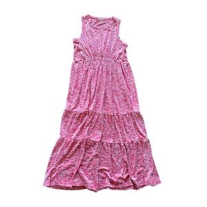 LOFT Lou & Grey Coral Flecked Tiered Sleeveless Maxi Dress